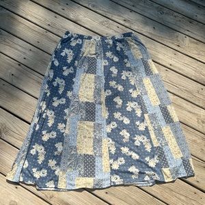 Cato patchwork maxi skirt